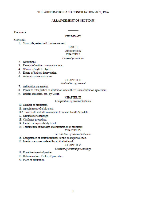 Arbitration and conciliation